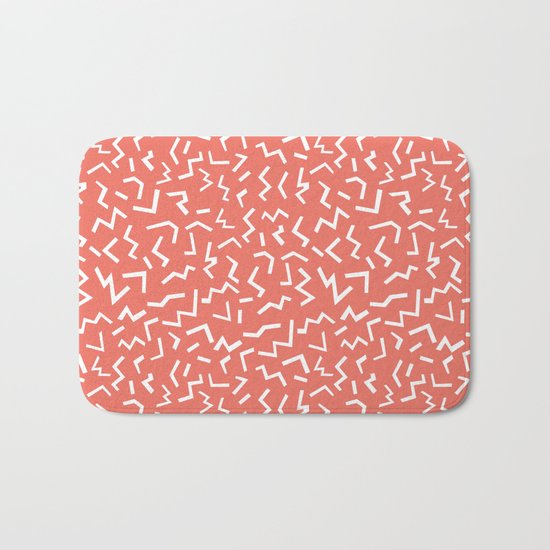 memphis zig zag modern minimal abstract pattern trendy gifts Bath Mat