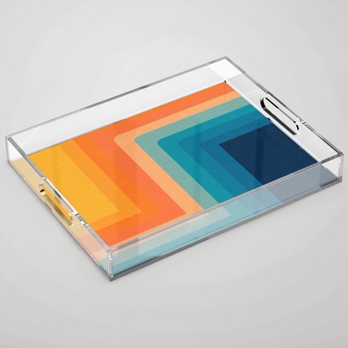 Retro 70s Color Lines Acrylic Tray