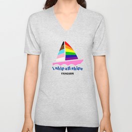 Pride 2021: I ship all Ships benefitting LAMBDA Literary V Neck T Shirt