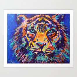Turquoise-Eyed Tiger Art Print
