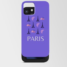 Paris Eiffel Tower Retro Modern Purple Lilac Art Decor Illustration  iPhone Card Case