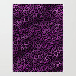 Purple and Gold Leopard Animal Print 03 Poster