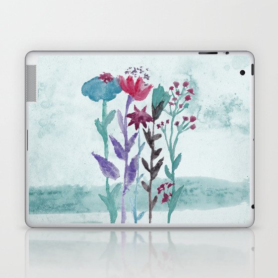 Meadow Flowers Watercolor Laptop & iPad Skin