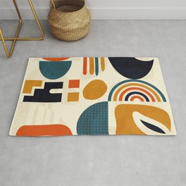 mid century shapes geometric abstract color 3 Area & Throw Rug