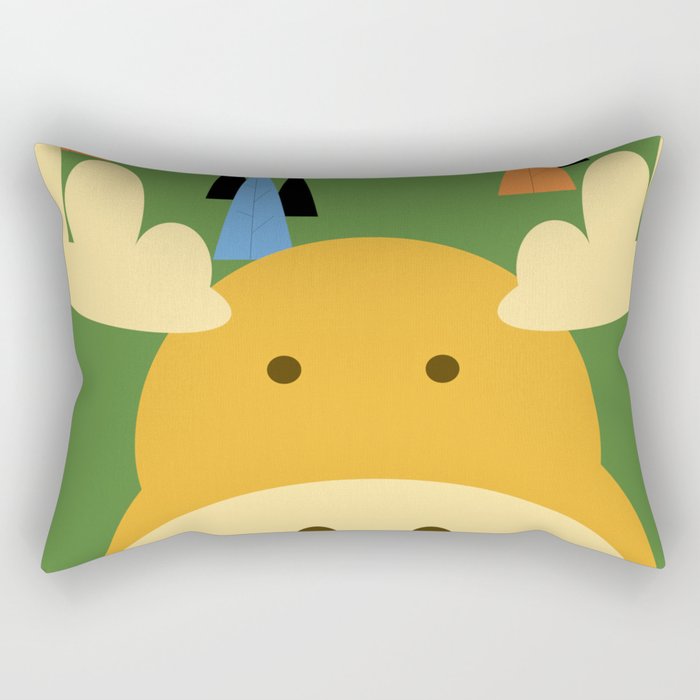 Dark Green Moose Rectangular Pillow
