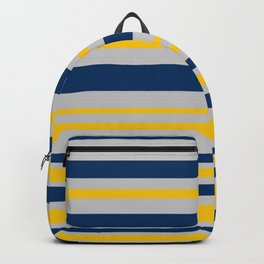Variable Stripes in Mustard Yellow, Silver Gray, and Navy Blue Backpack | Graphicdesign, Yellow, Digital, Silver, Stripes, Navyblue, Mustard, Grey, Gray, Stripe 