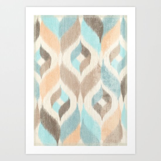 Soothing Waves Ikat Art Print