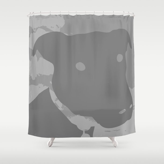 Shades of Grey Dog Shower Curtain