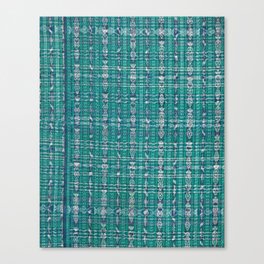 Vintage Guatemalan Textile Pattern in Blue Canvas Print