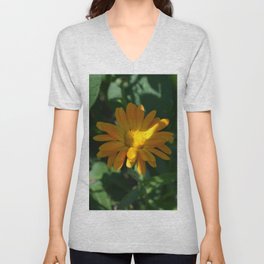 Cheerful Pot Marigold (Calendula officinalis) V Neck T Shirt