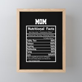 Mom Nutritional Facts Funny Framed Mini Art Print