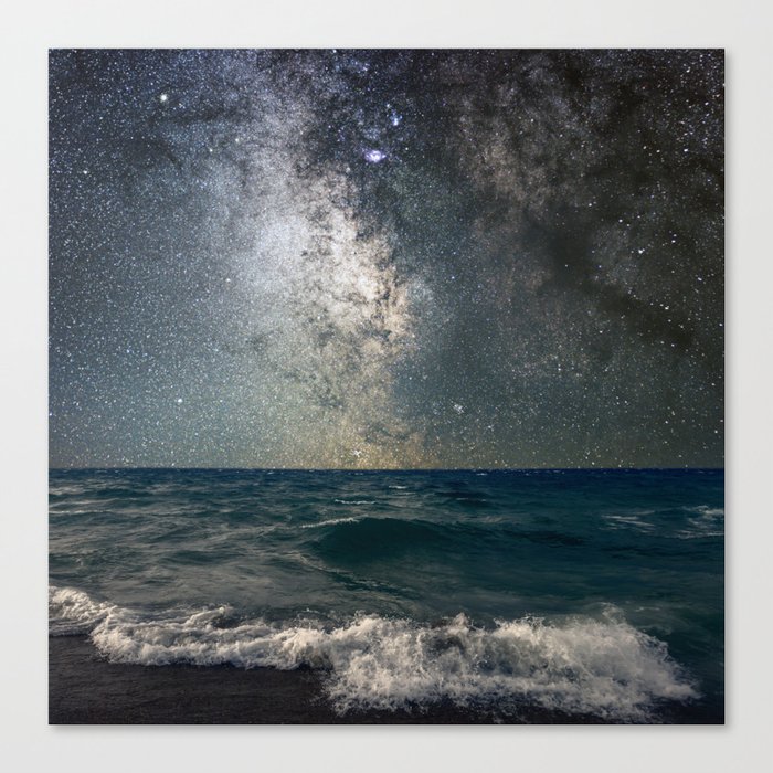 Milky Way Over The Sea Canvas Print