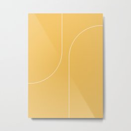 Modern Minimal Line Abstract VI Metal Print | Indie, Mid Century Modern, Modern, Yellow, Line, Colorful, Nature, Scandinavian, Boho, Minimal 
