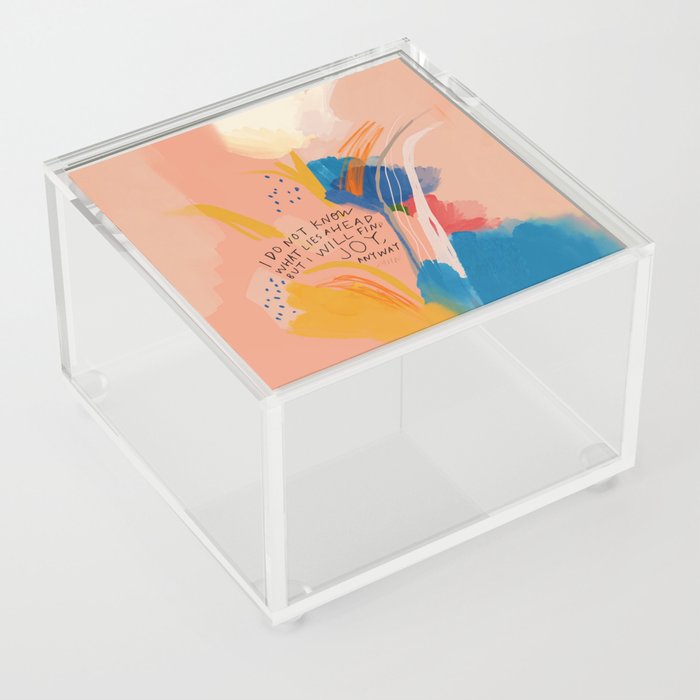 Find Joy. The Abstract Colorful Florals Acrylic Box