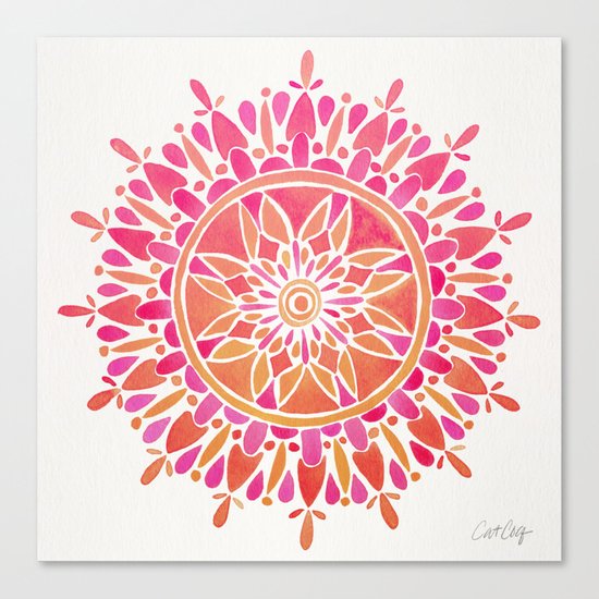Mandala – Pink Ombré Canvas Print