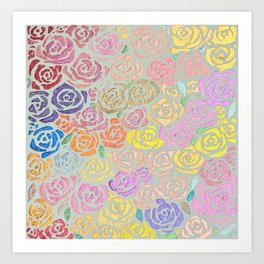 Glowing Roses Background Art Print