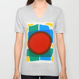 Minimal Abstract Art Design V Neck T Shirt