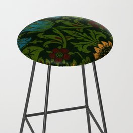 William Morris Sunflower and water lilies floral textile Victorian 19th Century fabric print pattern Bar Stool