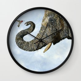 Elephant Cyril And Hummingbird Ayre Wall Clock