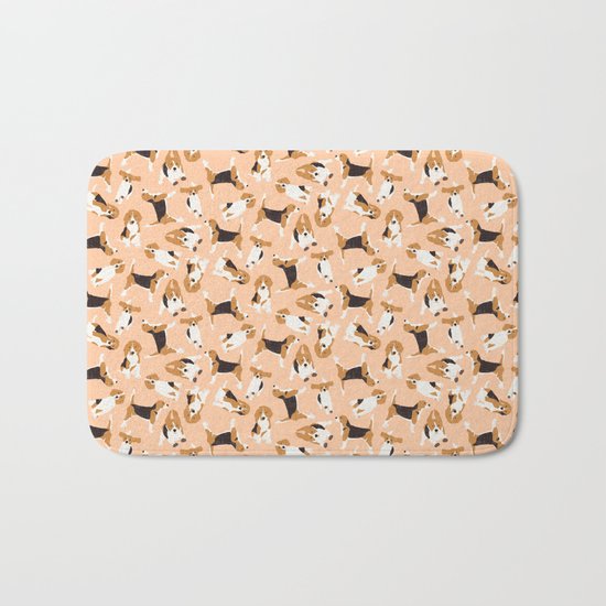 beagle scatter peach Bath Mat