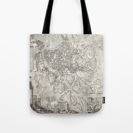 The Large Plan of Rome - Vintage, Antique, Old World Parchment Tote Bag
