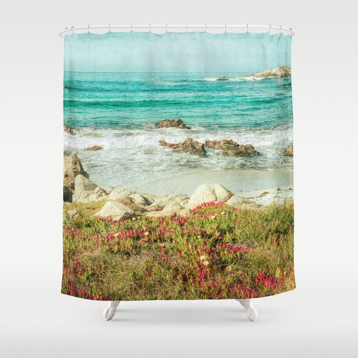 Scenic Photography Beach 17 Mile Drive Monterey Pebble Pacific Grove Shower Curtain