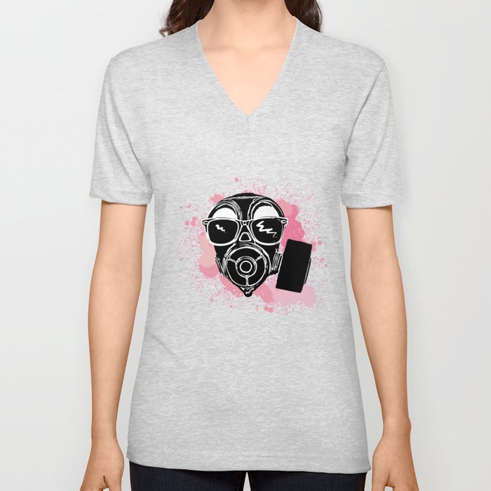 Cool gas mask with sunglases V Neck T Shirt