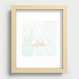 aloha pineapple sketch Recessed Framed Print