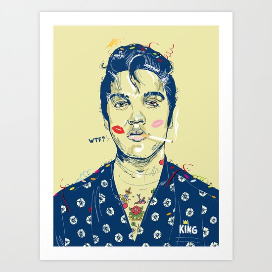 WTF? ELVIS MORNING PARTY Art Print