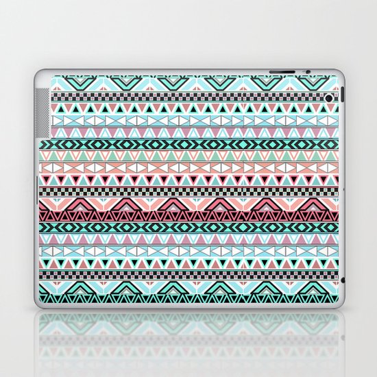 Pastel me | Andes Teal Pink Cute Abstract Aztec Pattern Laptop & iPad Skin