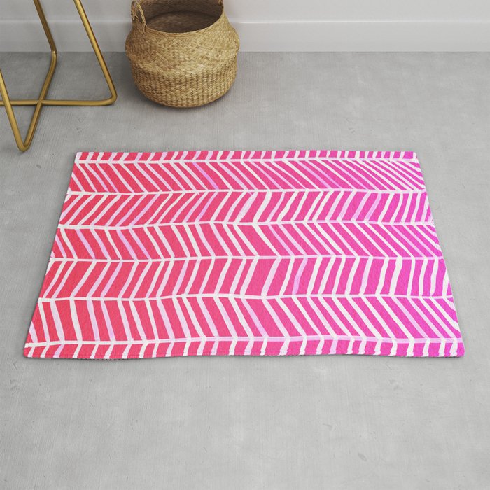 Herringbone Pink Ombré Rug by Cat Coquillette Society6