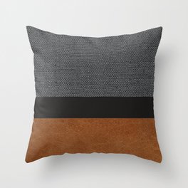 Nordic Mid Century Modern Chic Faux Leather Throw Pillow