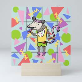 Retro 80's Possum Triangle Aesthetic - Memphis Style Mini Art Print