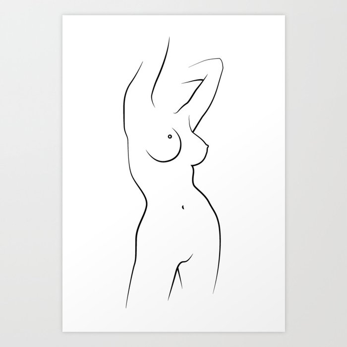 Nude Line Drawing Naked Woman Minimalism Sexy Girl Sexual Art Art Print By Magdaopoka Society6,Sketch Half Face Drawing Tumblr
