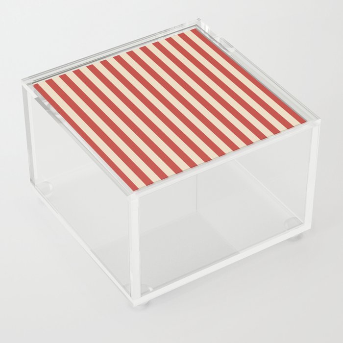 Vintage pink stripes Acrylic Box