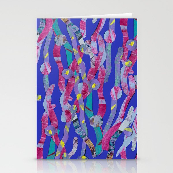 Squiggly Corals Collage Stationery Cards