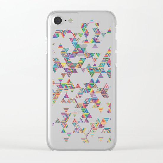 Rainbow Rain Clear iPhone Case