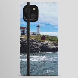 Lighthouse by The Shore (Nubble Lighthouse, Maine) iPhone Wallet Case