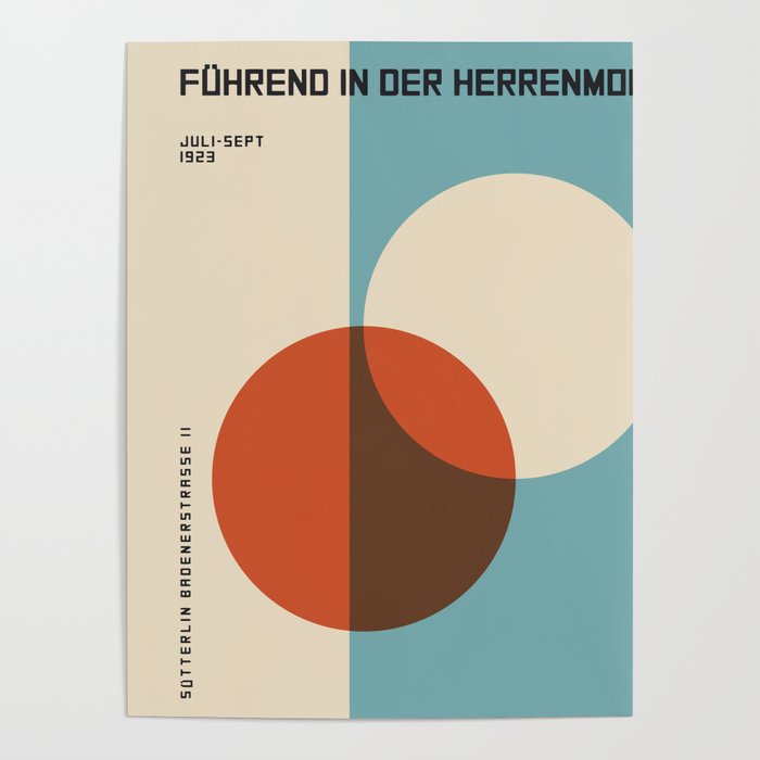 Bauhaus Poster 2 Overlapping Circles Poster