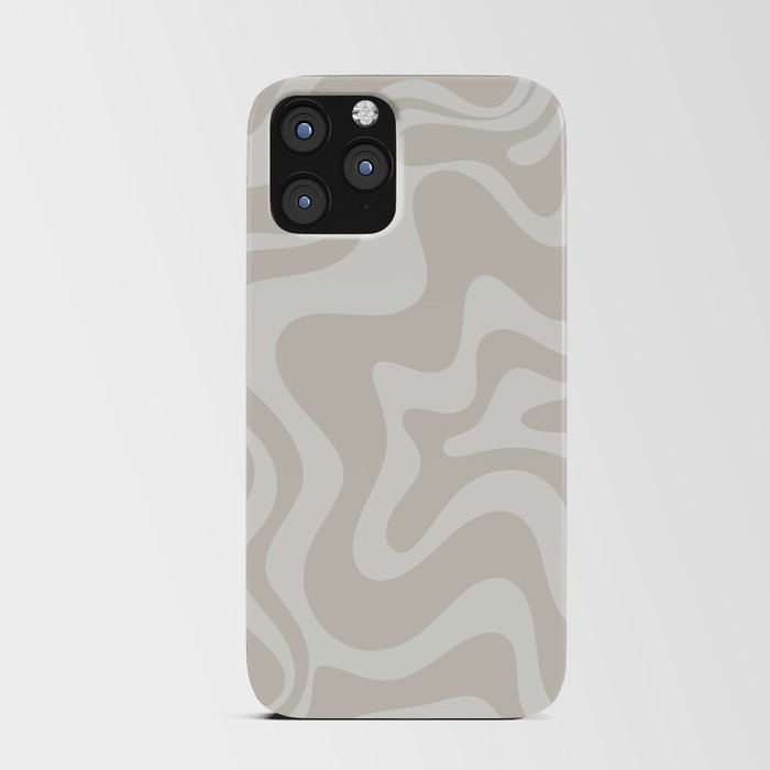 Liquid Swirl Contemporary Abstract Pattern in Mushroom Cream iPhone Card Case