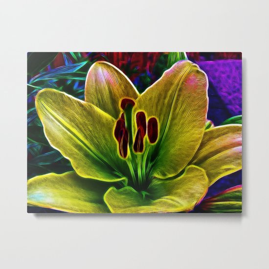 BrightYellow Lily Metal Print