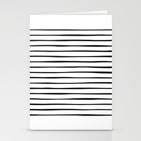 Irregular Stripes (Black) Stationery Cards