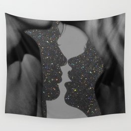 LOVE | glitter collage art | shadows | feelings | passion | sparkle art | glitter art | bling  Wall Tapestry