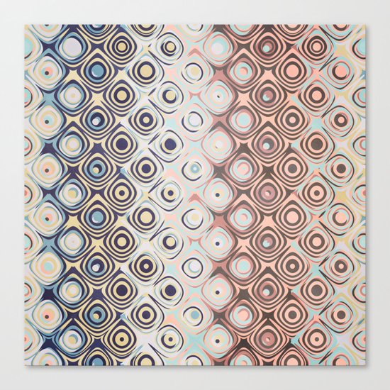 Round Retro Rings Canvas Print