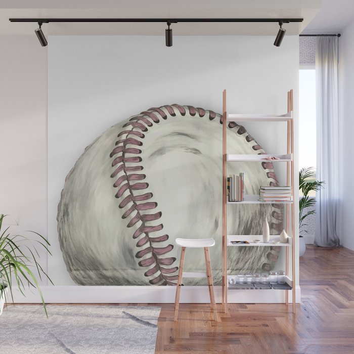 Vintage Baseball Art Wall Mural