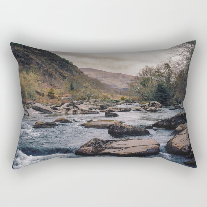 Blue River in Snowdonia Wales Rectangular Pillow