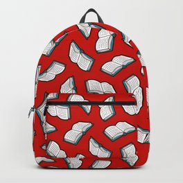 Bookish Reading Pattern in Red Backpack