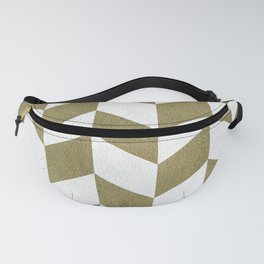 Parallelogram pattern in olive textured Fanny Pack