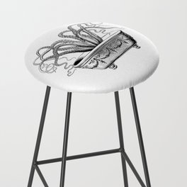 Tentacles in the Tub | Octopus in Bath | Vintage Octopus | Black and White | Bar Stool