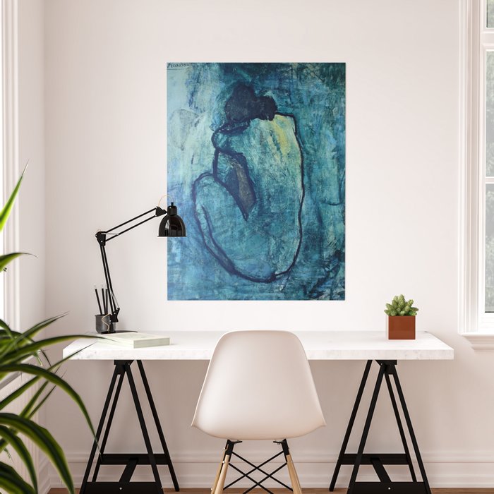 Blue Nude by Pablo Picasso, Poster or Wall Sticker Decal, Wall art  picture